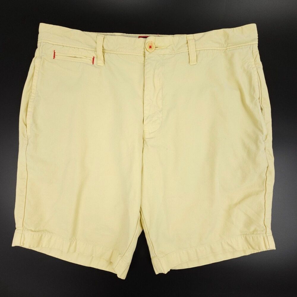 UNTUCKIT Adler Yellow Golf Shorts Pima Cotton Casual Chino Resort Old Money 32